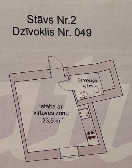 1 bedroom apartment 28 m² Riga, Latvia